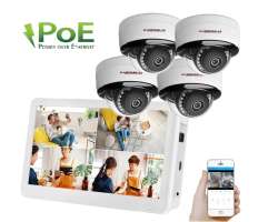 PoE IP 4 kamerov set XM-455B 4MPx s LCD12" CZ menu - 8450 K