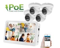 PoE IP 4 kamerov set XM-459D 8MPx s LCD 12", CZ menu - 12290 K