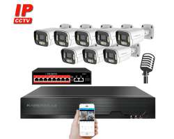 IP 8 kamerov� set s extern�m PoE XM-806B-Ext. 4MPx, mikrofon, CZ menu - 13390 K�
