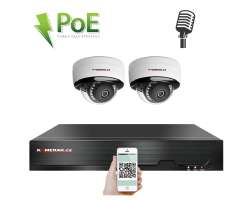 4K PoE IP 2 kamerov set XM-205D 8MPx, mikrofon, CZ menu - 6590 K