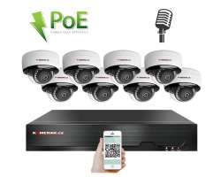 PoE IP 8 kamerov set XM-805B 4MPx, mikrofon, CZ menu - 14690 K