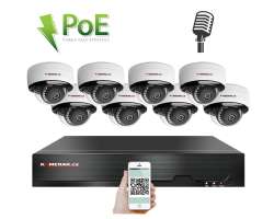 PoE IP 8 kamerov set XM-805B 4MPx, mikrofon, CZ menu - 13790 K