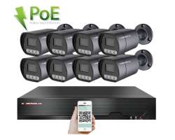 PoE IP 8 kamerový set XM-810B 4MPx, mikrofon, CZ menu - 13890 Kč