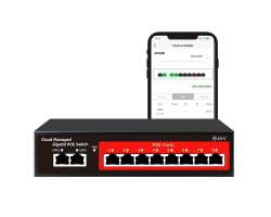 POE Switch GPS208 10port� RJ45 Gigabit (8*PoE+2*uplink) s rychlost� 10/100/1000 Mb/s - 1690 K�