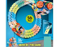 Dtsk svtc autodrha A988, 56 ks dlk s LED autkem - 560 K