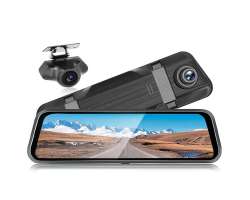 Parkovac set W8187 zptn zrctko s pedn kamerou + parkovac kamera  9,66" dotykov IPS monitor - 1298 K