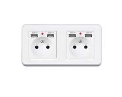 UNIC Elektrick zsuvka 2x (230V+2xUSB 5V/2,1A) plast bl v rmeku 153mm - 436 K