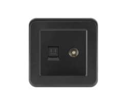 UNIC datov zsuvka TV + RJ45 cat5  v rmeku, plast ern - 153 K