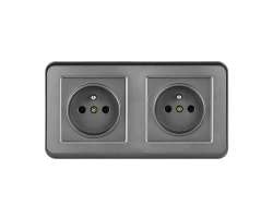 UNIC Elektrick� z�suvka 2*230V �ed� plast v r�me�ku 153mm - 176 K�