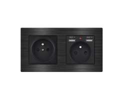 UNIC Elektrick zsuvka 2x230V+2xUSB 5V/2.1A v rmeku 153mm slitina hlinku ern - 375 K