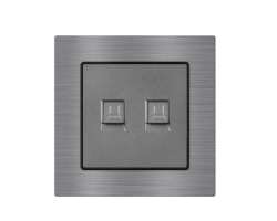 UNIC Zsuvka 2xRJ45 cat5 v rmeku 82mm, ed slitina hlinku - 157 K