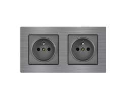 UNIC Elektrick zsuvka 2*230V v rmeku 153mm, slitina hlinku ed - 244 K