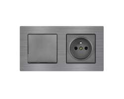 UNIC Elektrick zsuvka 230V + vypna jednoplov .1 v rmeku 153mm, slitina hlinku ed - 245 K