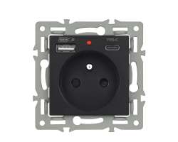 UNIC modul zsuvka MDZ230USB+C5V ern pro rmeek 82mm - 228 K