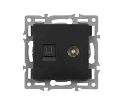 UNIC Modul MDNRJ45+TV Zsuvka RJ45+TV plast ern do rmeku - 128 K