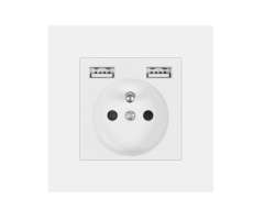 SRAN Elektrick zsuvka 230V+2*USB 5V/2.1A plast bl - 198 K