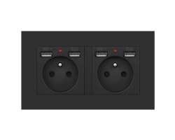 SRAN Elektrick zsuvka 2x230V+4xUSB 5V/2.1A  v rmeku plast ern - 350 K