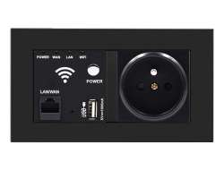 SRAN z�suvka WiFi socket + z�suvka 230V 16A v r�me�ku, plast �ern� - 550 K�
