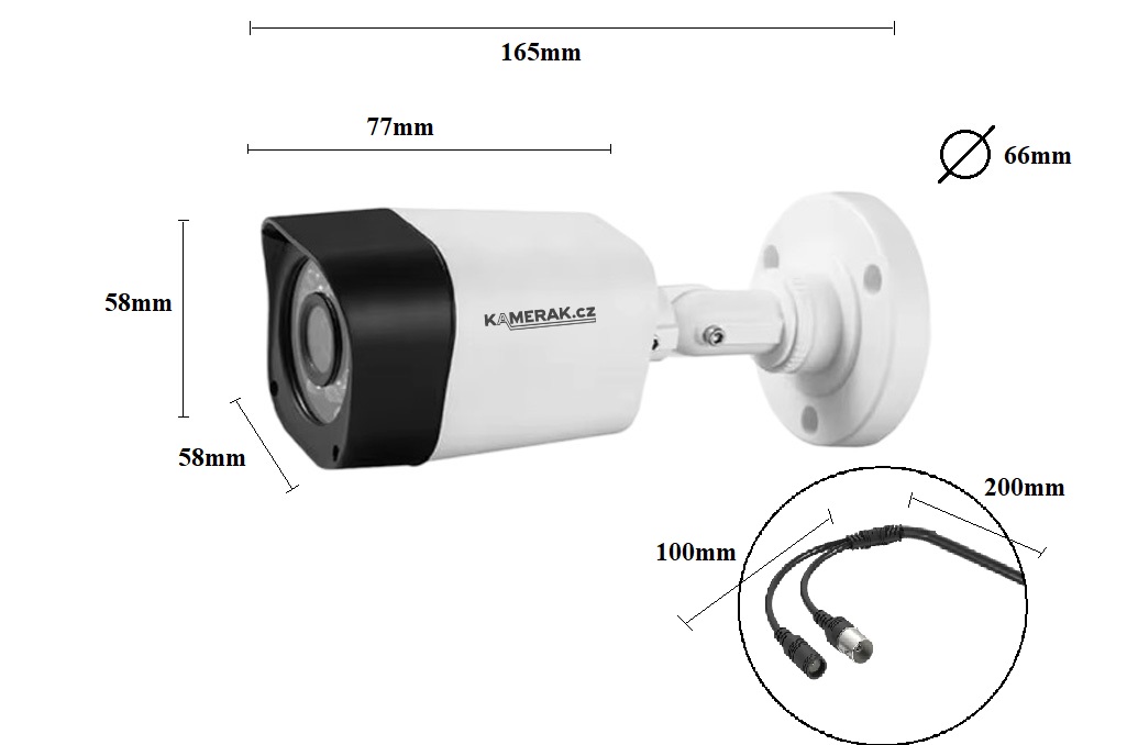 Venkovn AHD kamera:KAMERAK.cz AHD WN-50A 2MPx
