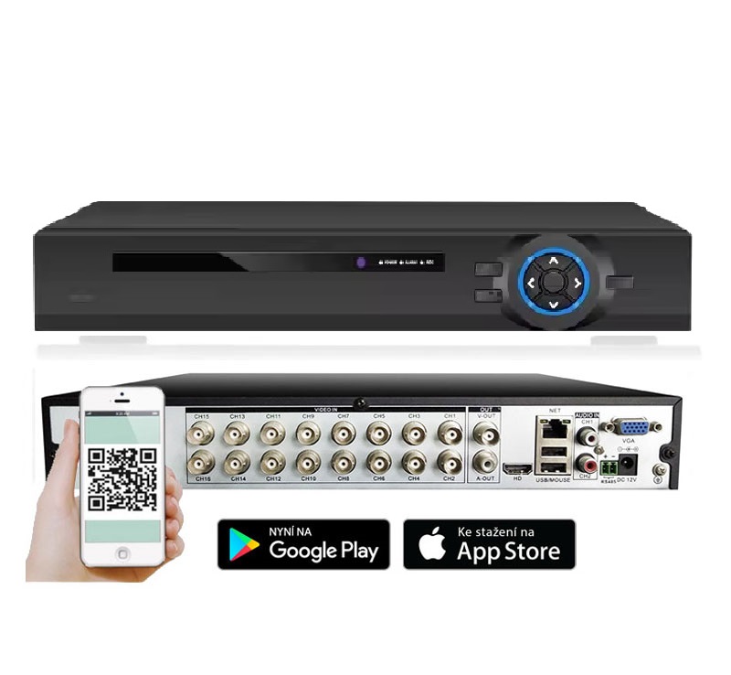 DVR rekordr pro 16 kamer s eskm menu