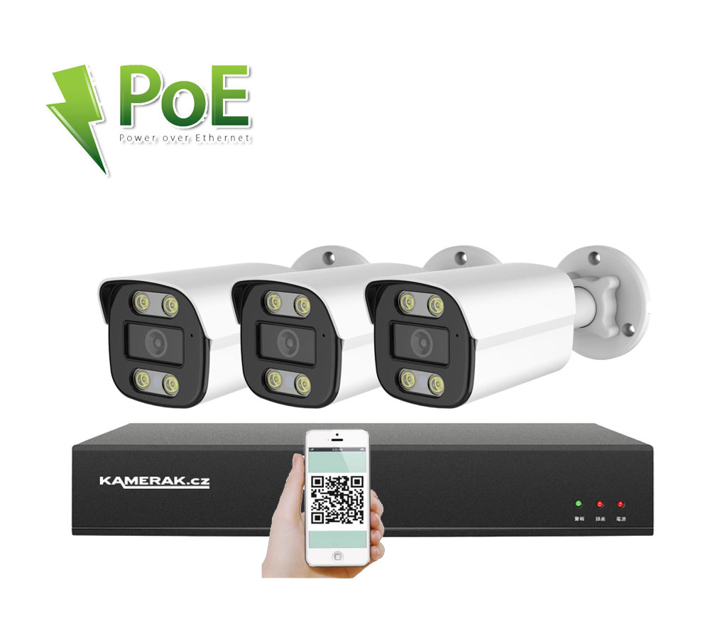 3 kamerov  systm PoE IP XM-314B 4MPx