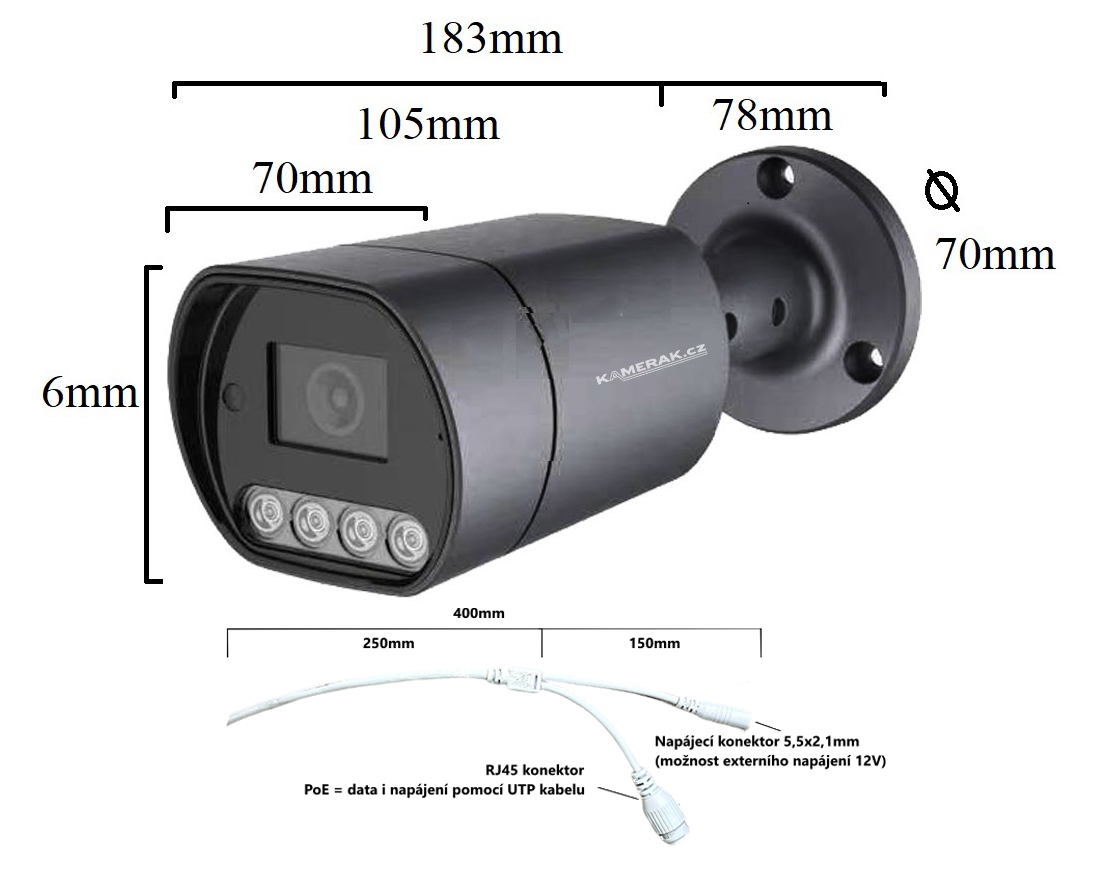 Venkovn 8MPx IP kamera nabz 4K rozlien