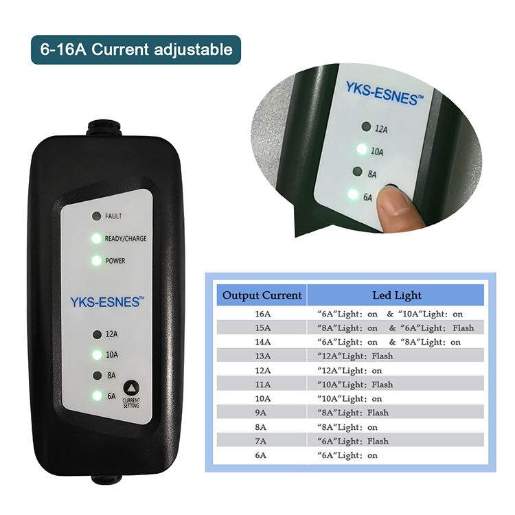 Penosn nabjeka pro elektroauta TYP2 - 240V - 16A  s 5 metrovm kabelem, domc pouit