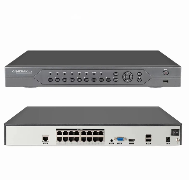 Rekordr pro 16 IP kamery s vestavnm PoE napjenm