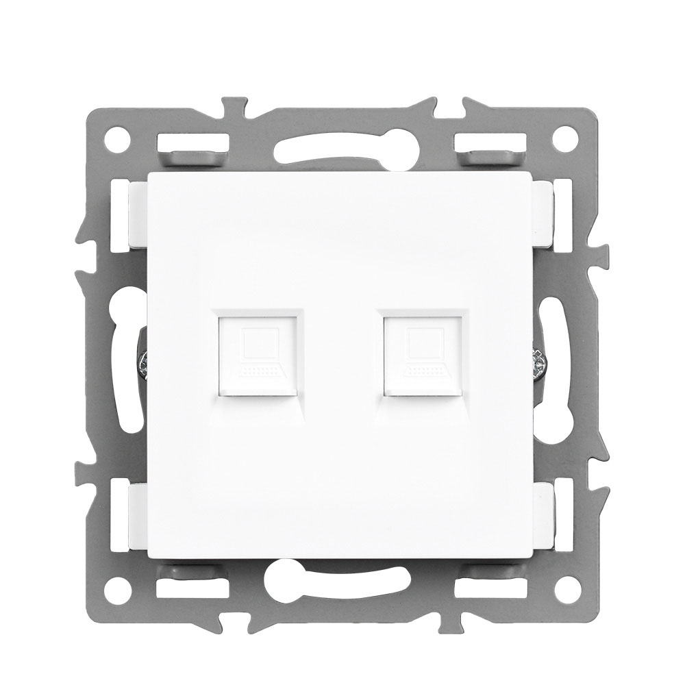 UNIC modul zsuvka MDZ2RJ45CAT5 Zsuvka 2xRJ45 cat5 plast bl pro rmeek 82mm